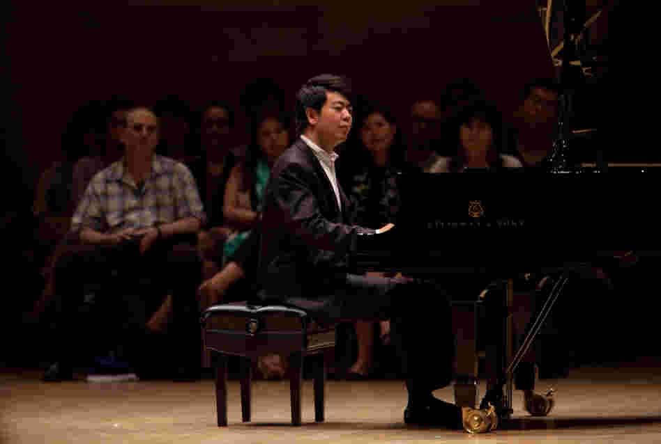 About 120 spectators sat onstage with Lang Lang during this performance. 