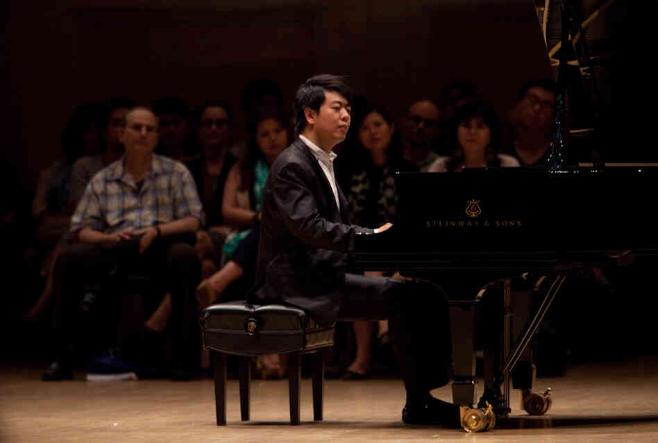 About 120 spectators sat onstage with Lang Lang during this performance. 