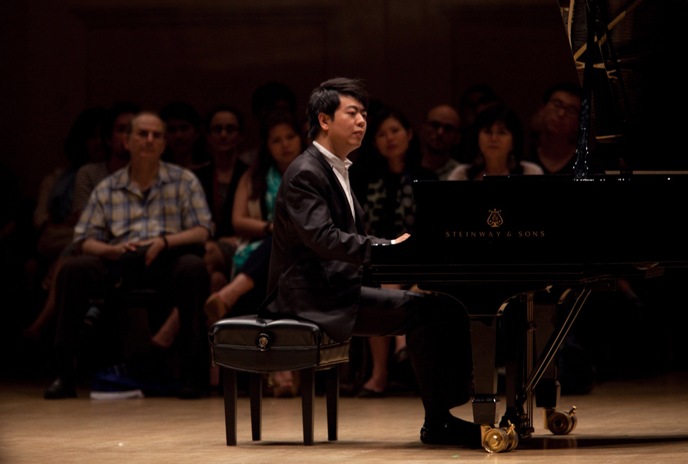 About 120 spectators sat onstage with Lang Lang during this performance. 