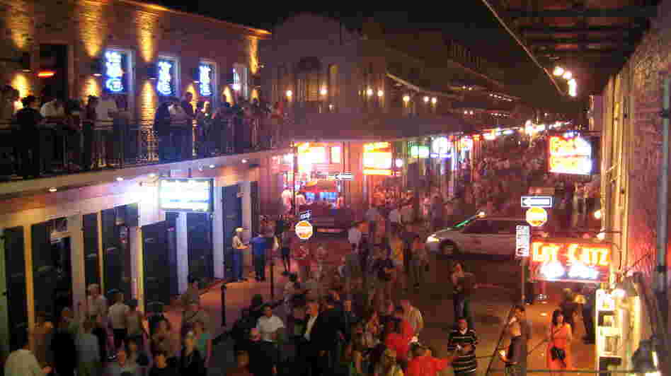A view of Bourbon Street in New Orleans' French Quarter, an area of the city author Julie Smith says is her favorite. A view of Bourbon Street in New Orleans' French Quarter, an area of the city author Julie Smith says is her favorite.