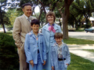 The Hilton family all dressed up, possibly for the John Denver show at Kemper Arena. Robin's the one in the light blue suit, with the lapels. The Hilton family all dressed up, possibly for the John Denver show at Kemper Arena. Robin's the one in the light blue suit, with the lapels.
