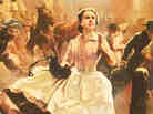 Margaret Mitchell's novel Gone With the Wind was published 75 years ago this month. A 1936 promotional poster for the book shows heroine Scarlett O'Hara running through the streets as Atlanta burns.