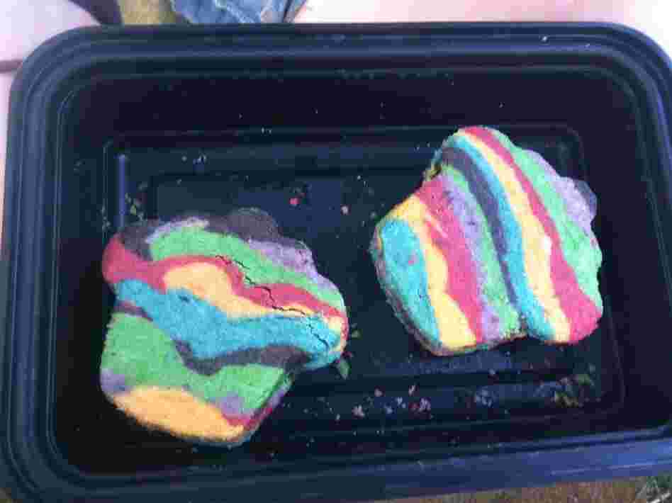 Adam made his in the shape of cupcakes, because for some reason he didn't have a burro-shaped cookie cutter.