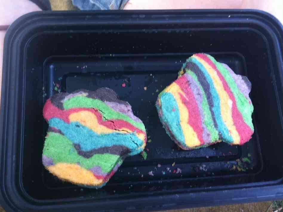 Adam made his in the shape of cupcakes, because for some reason he didn't have a burro-shaped cookie cutter.