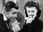 In mourning: Scarlett broods while Rhett Butler (Clark Gable) woos.