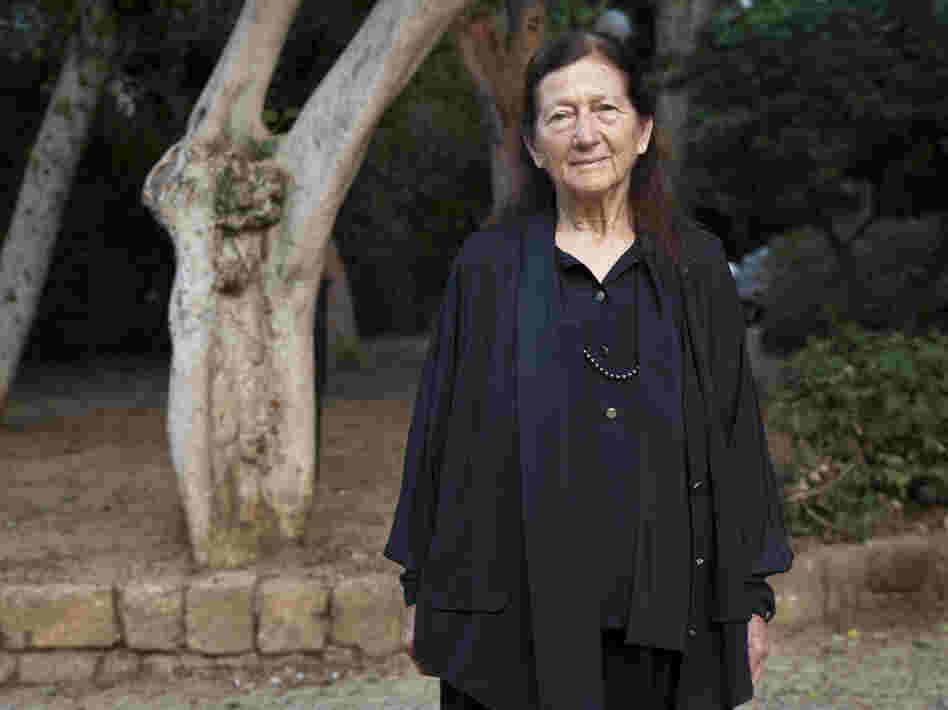 Eva Hoffe, shown here in a garden near her home in Tel Aviv, has Kafka's papers, but has not allowed outsiders to see them.