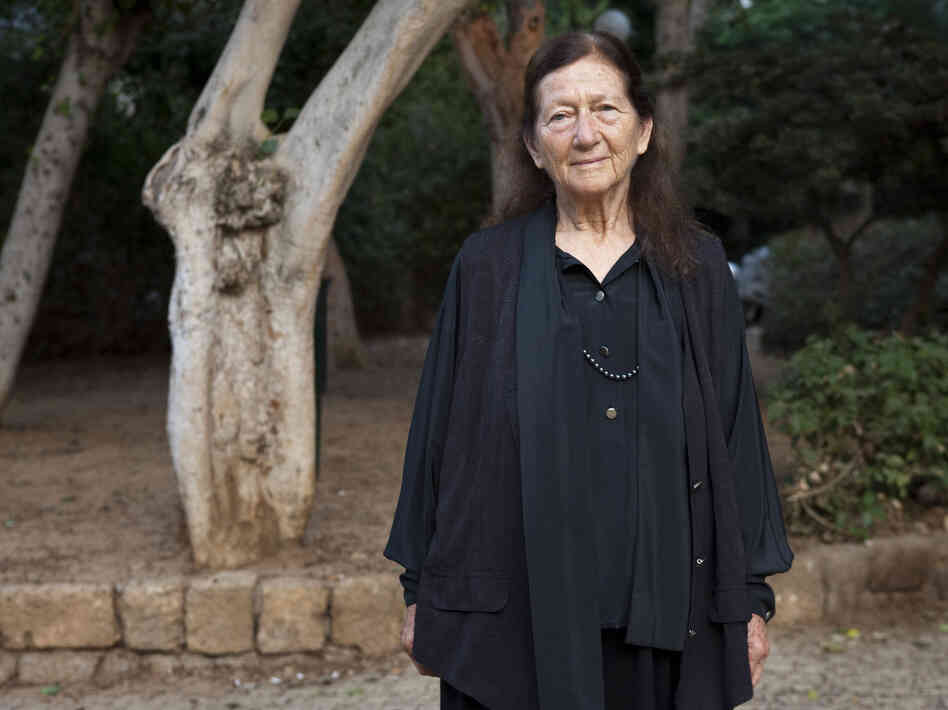 Eva Hoffe, shown here in a garden near her home in Tel Aviv, has Kafka's papers, but has not allowed outsiders to see them.