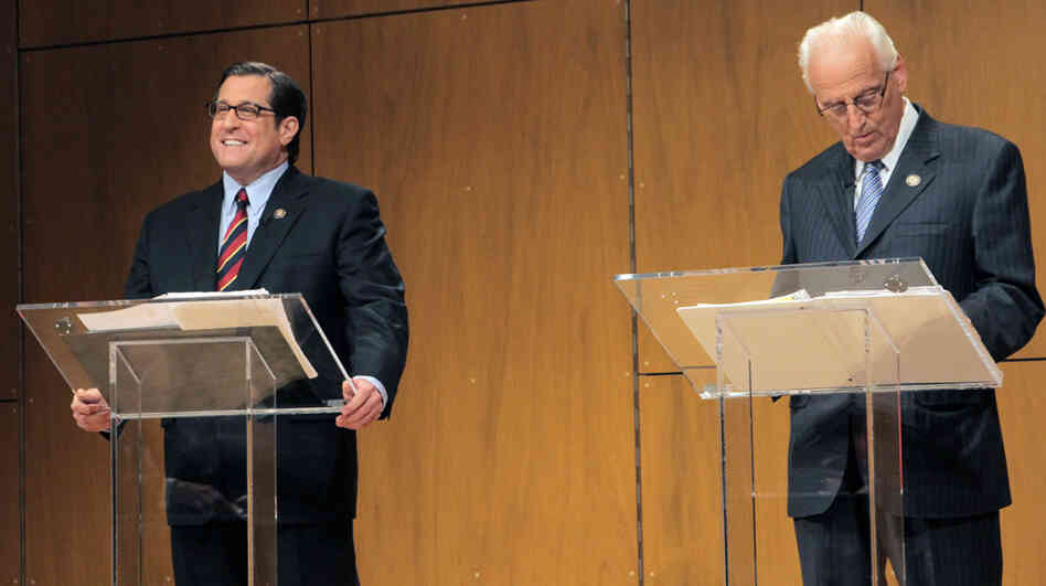 Reps. Steve Rothman (left) and Bill Pascrell went head-to-head at a debate Monday in Montclair, N.J. Reps. Steve Rothman (left) and Bill Pascrell went head-to-head at a debate Monday in Montclair, N.J.