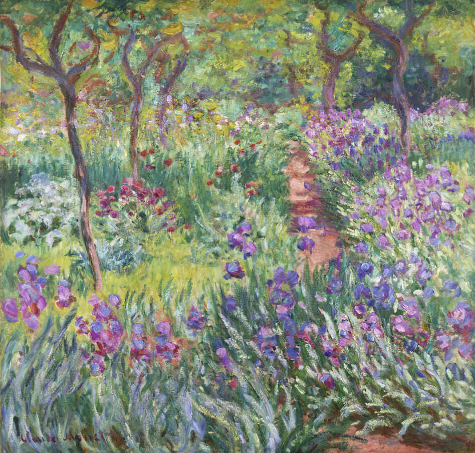 The Artist's Garden in Giverny is one of the two Monet paintings on display at the New York garden. Painted in 1900, it offers a glimpse of Monet's enthusiasm for his garden.