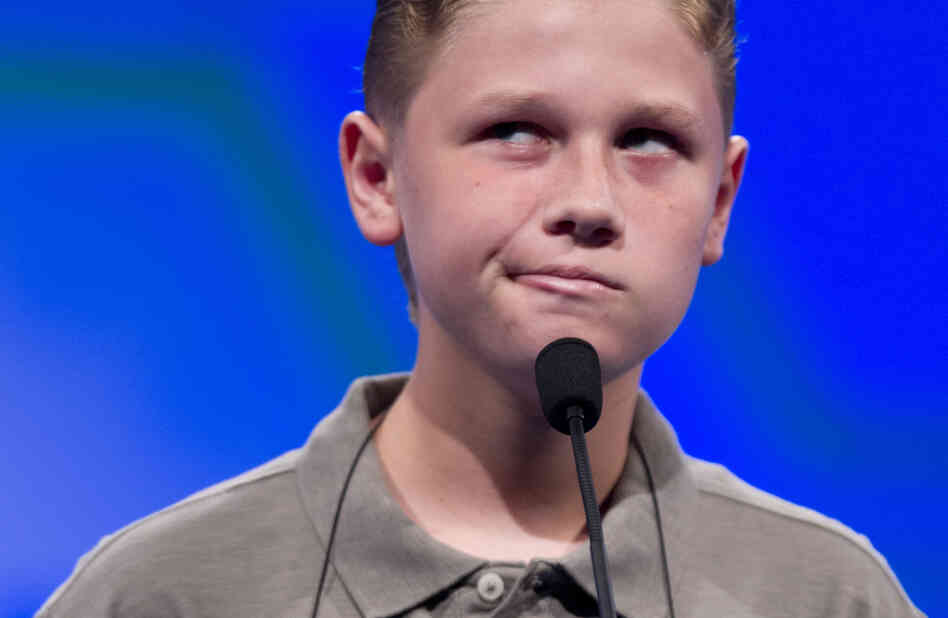Nathan Dugan, of Canton, Ohio, spells "cantankerous."