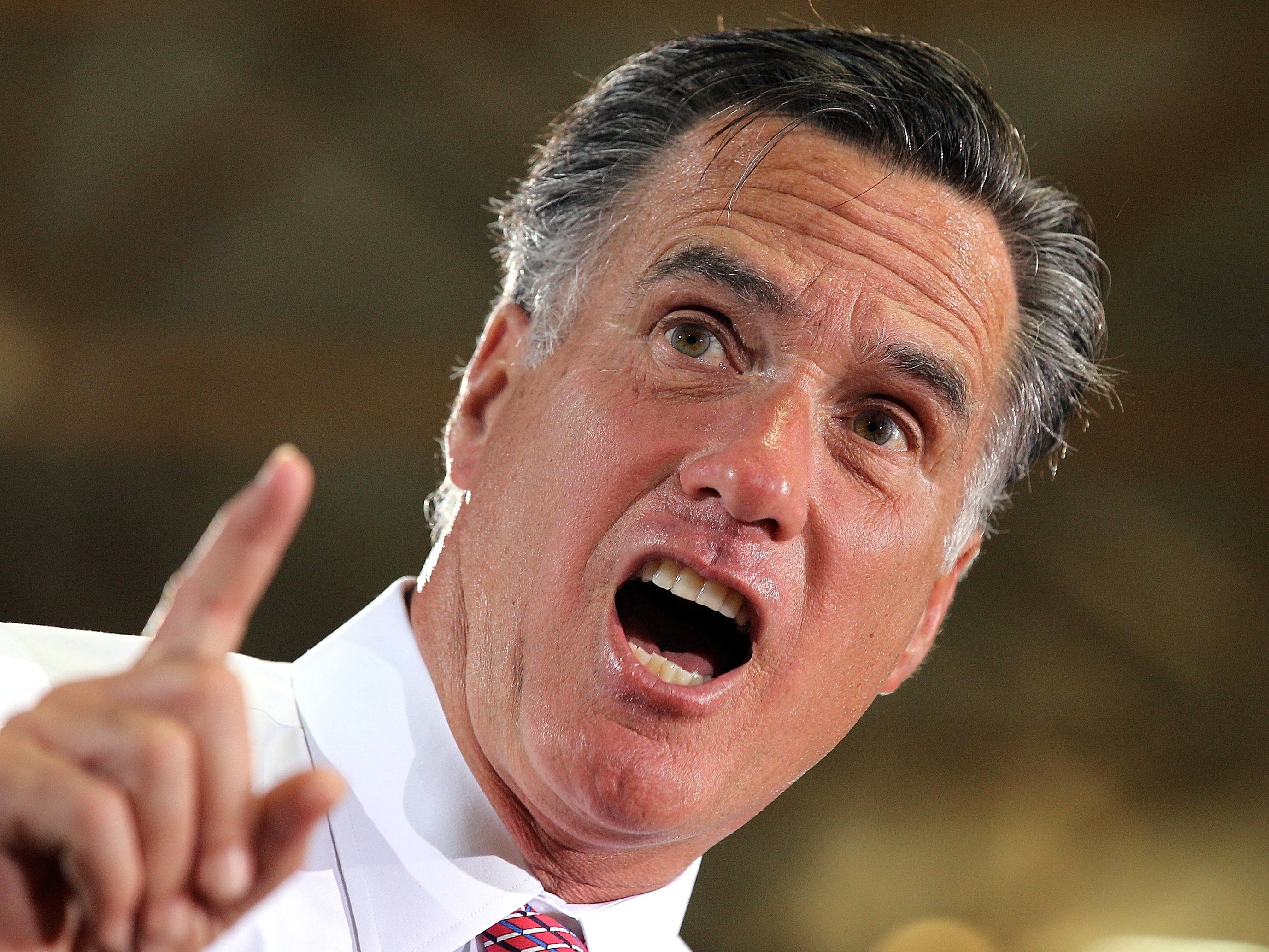 Republican presidential candidate, former Massachusetts Gov. Mitt Romney speaks during a campaign rally at Somers Furniture on May 29, 2012 in Las Vegas, Nevada.