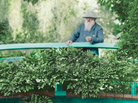 Claude Monet observes his Giverny, France, garden from its Japanese footbridge in this 1922 colorized. Claude Monet observes his Giverny, France, garden from its Japanese footbridge in this 1922 colorized.