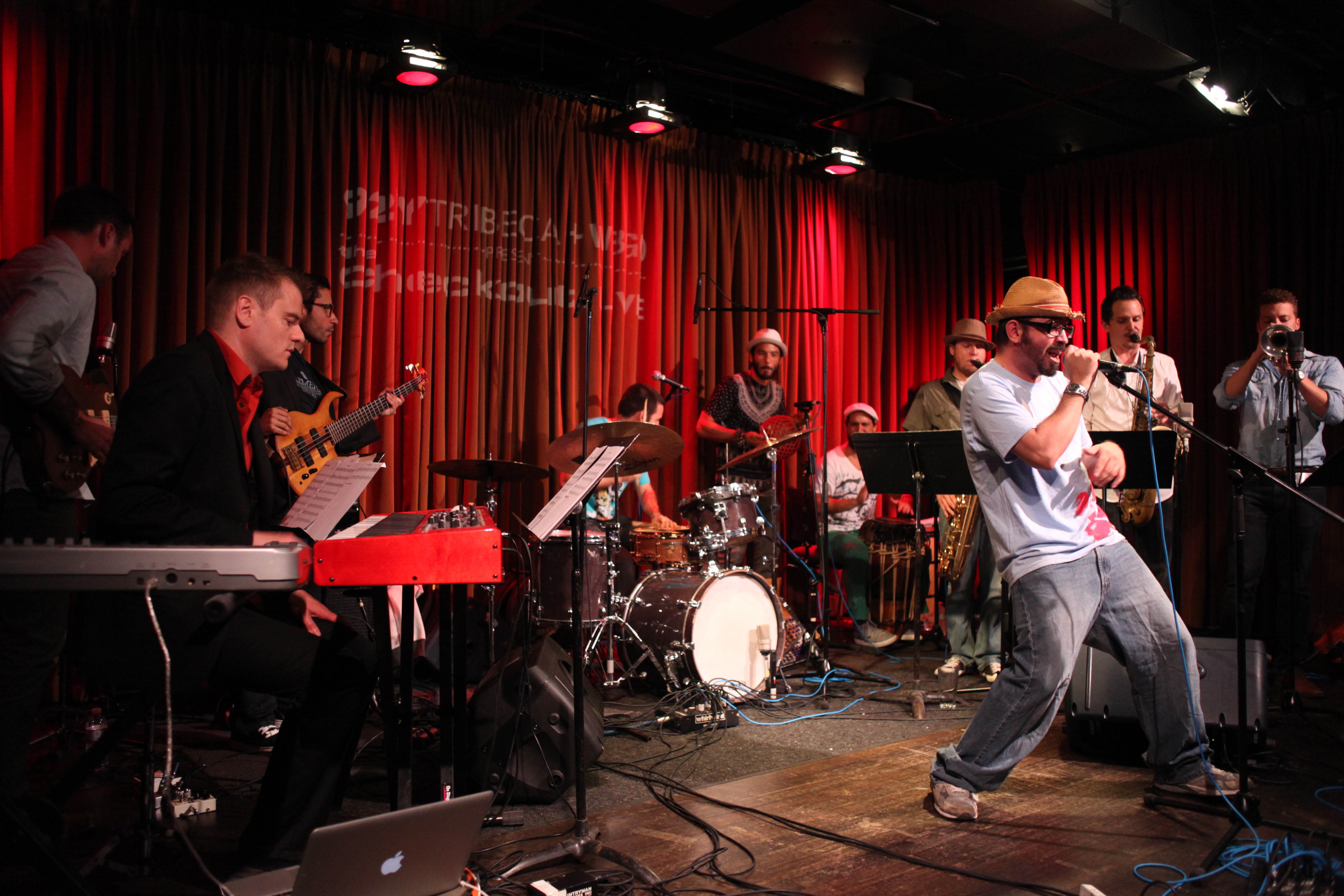 Hermes Ayala (front) and the Afrobeat Collective.