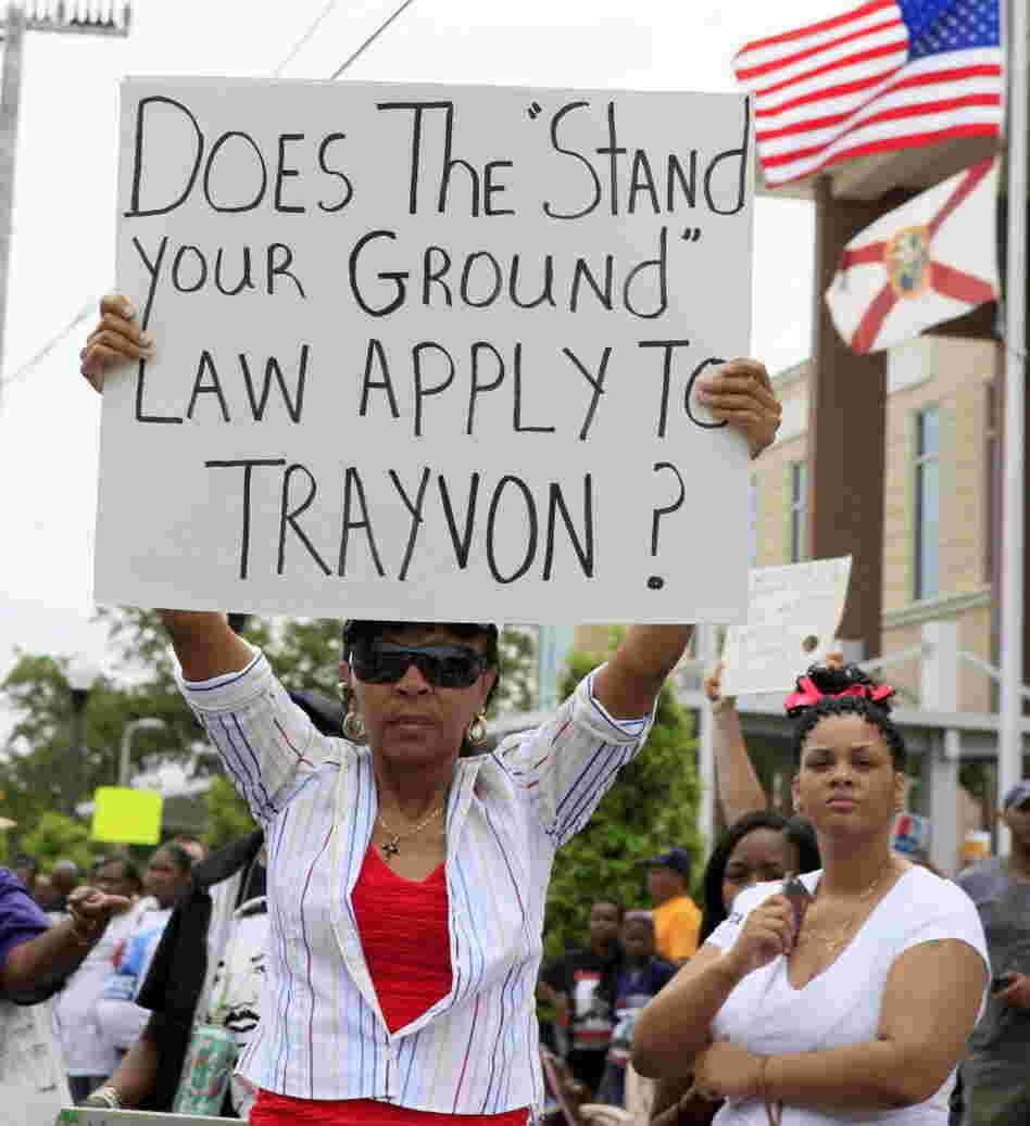 Selina Gray of Sanford, Fla., at a protest there on March 31.