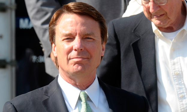 Former Sen. John Edwards leaves federal court in Greensboro, N.C., Thursday after jurors acquitted him of one felony count and a judge declared a mistrial on five other charges.