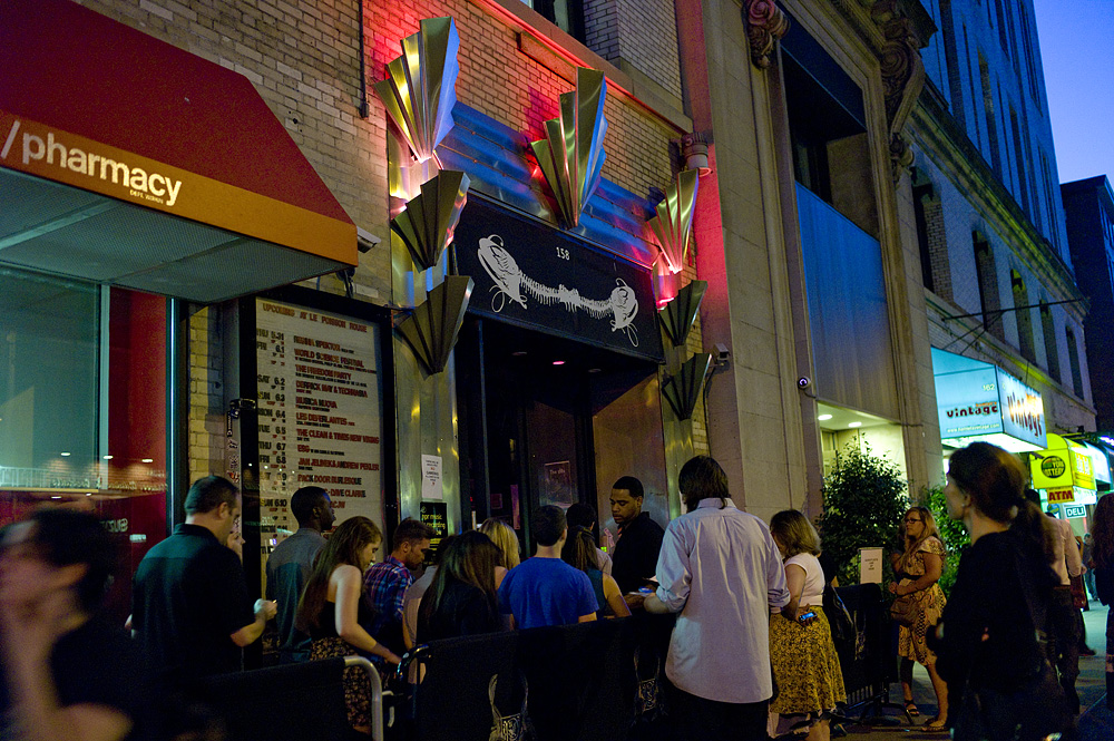 Fans gather outside Le Poisson Rouge in New York City for the Regina Spektor performance.