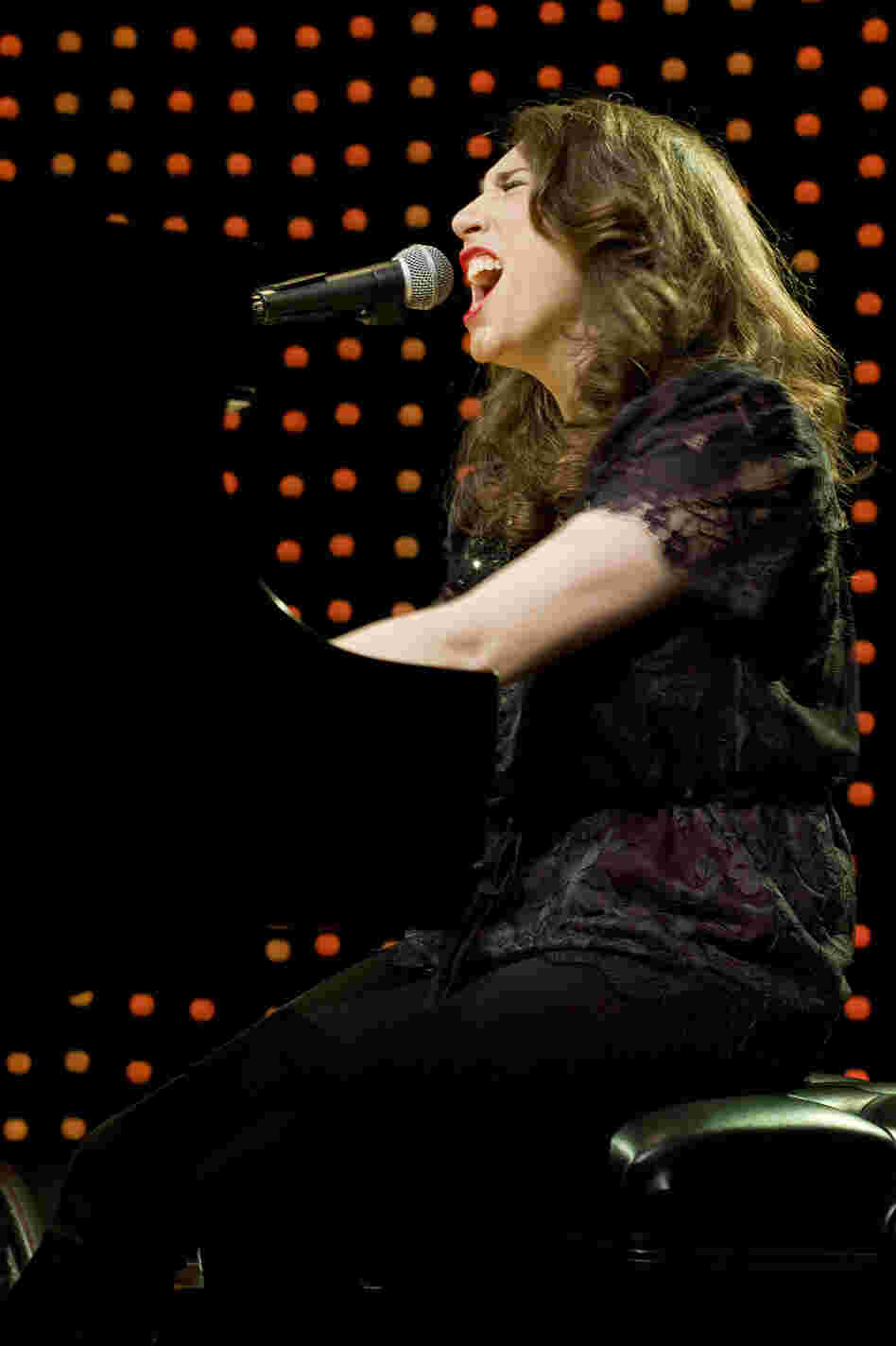 Regina Spektor, performing live at Le Poisson Rouge in New York City, May 31, 2012, only stepped away from the piano for two songs.
