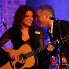 Rosanne Cash on the Cabinet of Wonders stage with John Wesley Harding. Rosanne Cash on the Cabinet of Wonders stage with John Wesley Harding.