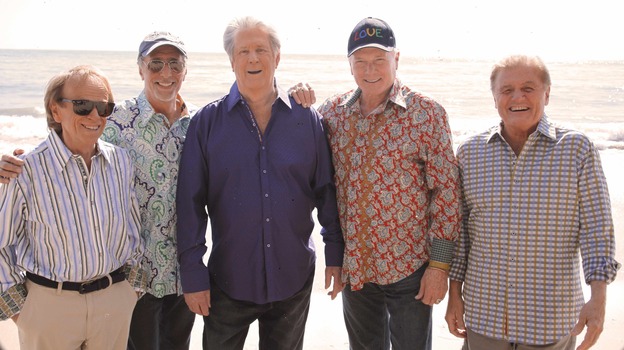 The Beach Boys' new album — the first collaboration in decades between founding members Brian Wilson (third from left) and Mike Love (second from right) — is called That's Why God Made the Radio.