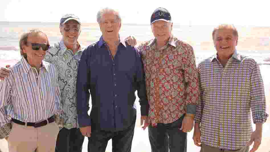 The Beach Boys' new album — the first collaboration in decades between founding members Brian Wilson (third from left) and Mike Love (second from right) — is called That's Why God Made the Radio.