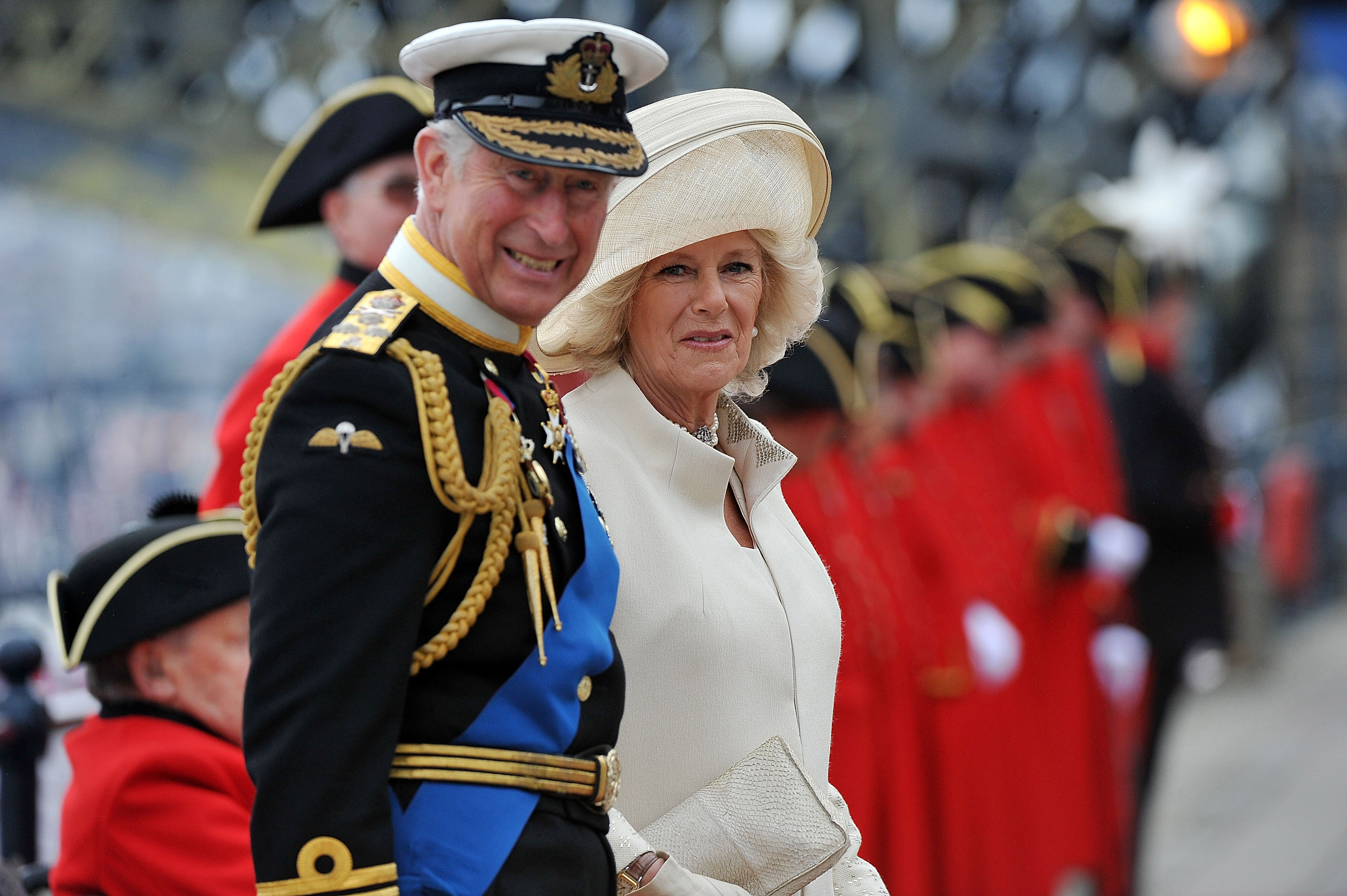 Prince Charles and Camilla, Duchess of Cornwall, also joined the queen for the diamond Jubilee pageant.