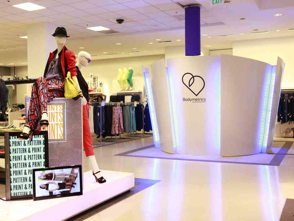 In a few stores, customers can enter a Bodymetrics pod to be scanned and measured for clothing.