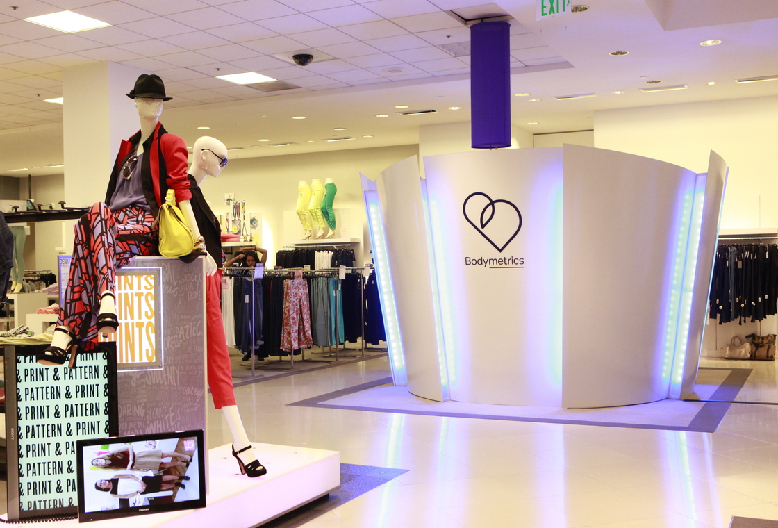 In a few stores, customers can enter a Bodymetrics pod to be scanned and measured for clothing.