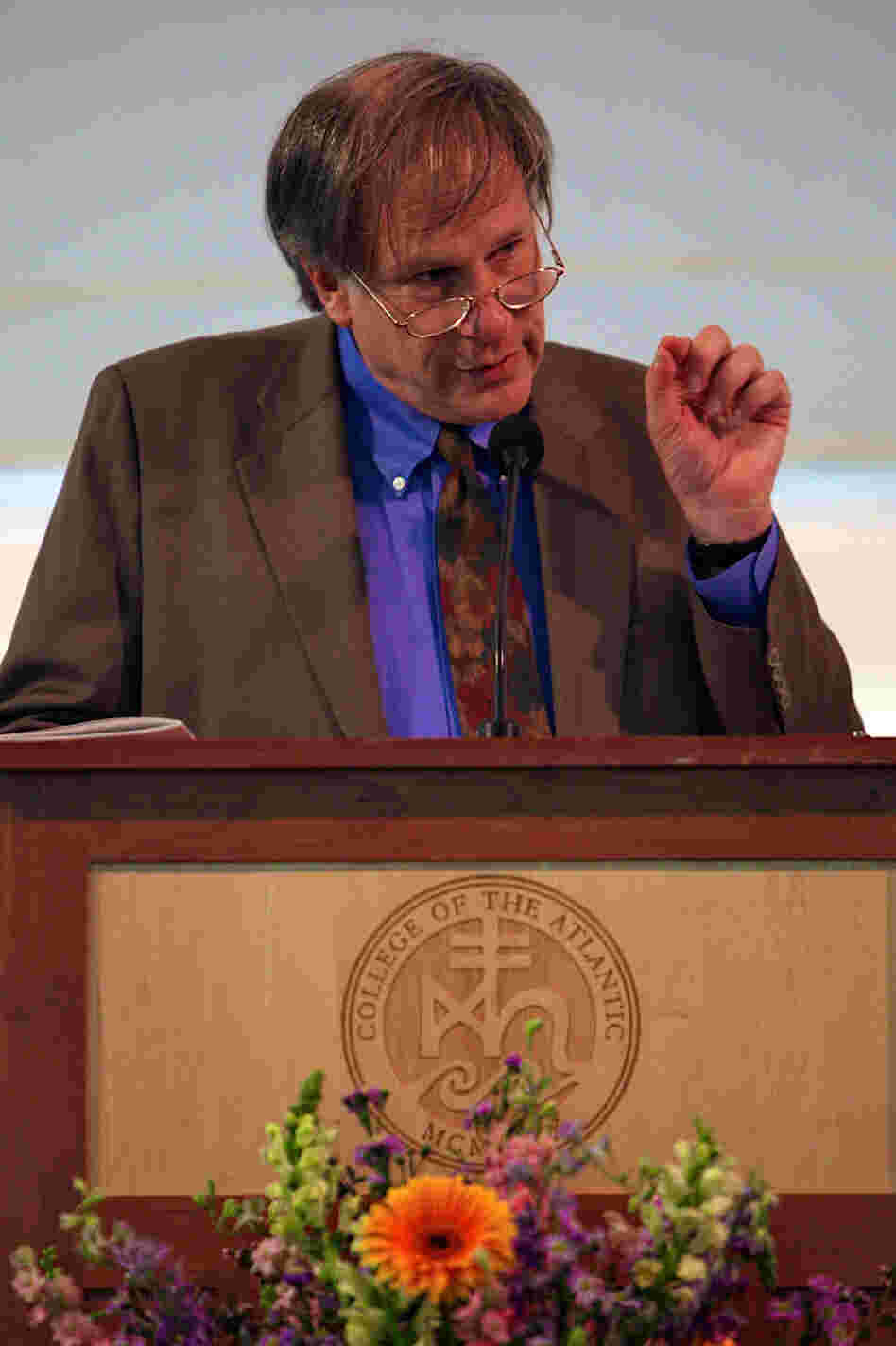 Robert Krulwich delivers the commencement address at College of the Atlantic in Bar Harbor, Maine, on June 2. Robert Krulwich delivers the commencement address at College of the Atlantic in Bar Harbor, Maine, on June 2.