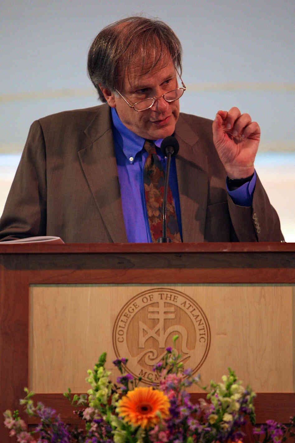 Robert Krulwich delivers the commencement address at College of the Atlantic in Bar Harbor, Maine, on June 2. Robert Krulwich delivers the commencement address at College of the Atlantic in Bar Harbor, Maine, on June 2.