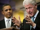 Bill Clinton speaks with President Obama in the White House Briefing Room after a private meeting in the Oval Office in 2010. The former president has become Obama's highest-profile advocate this campaign season. Bill Clinton speaks with President Obama in the White House Briefing Room after a private meeting in the Oval Office in 2010. The former president has become Obama's highest-profile advocate this campaign season.