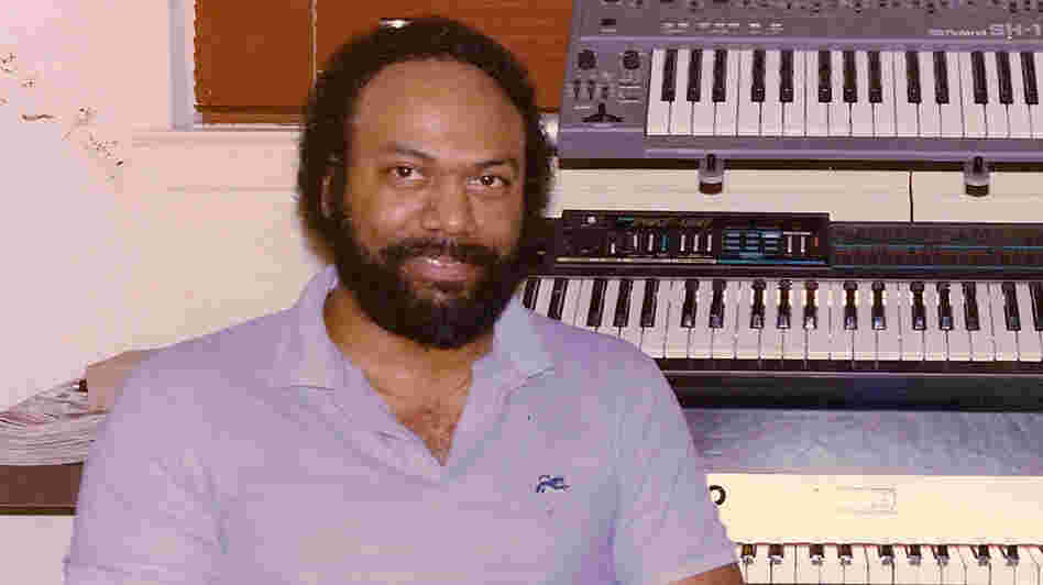 Electronic soul artist Jeff Phelps with his synthesizers.
