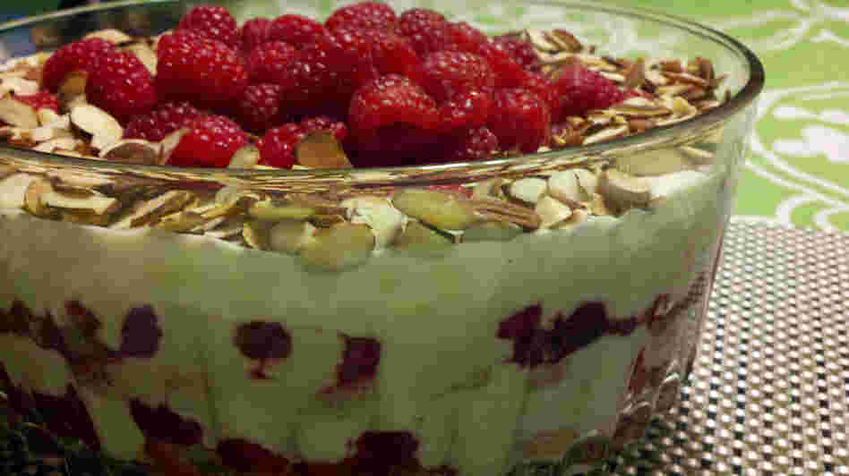 Raspberry, White Chocolate And Almond Trifle