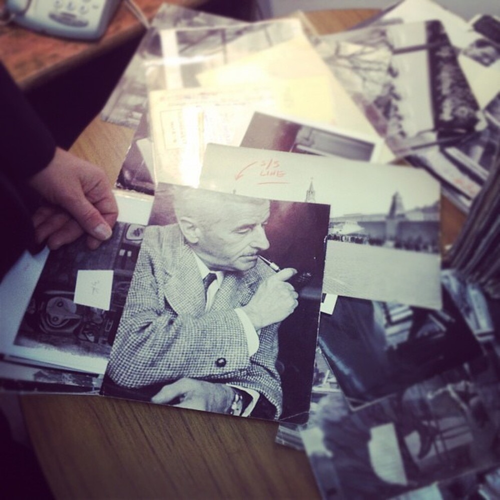 A photograph of William Faulkner by Henri Cartier-Bresson at The New York Times morgue