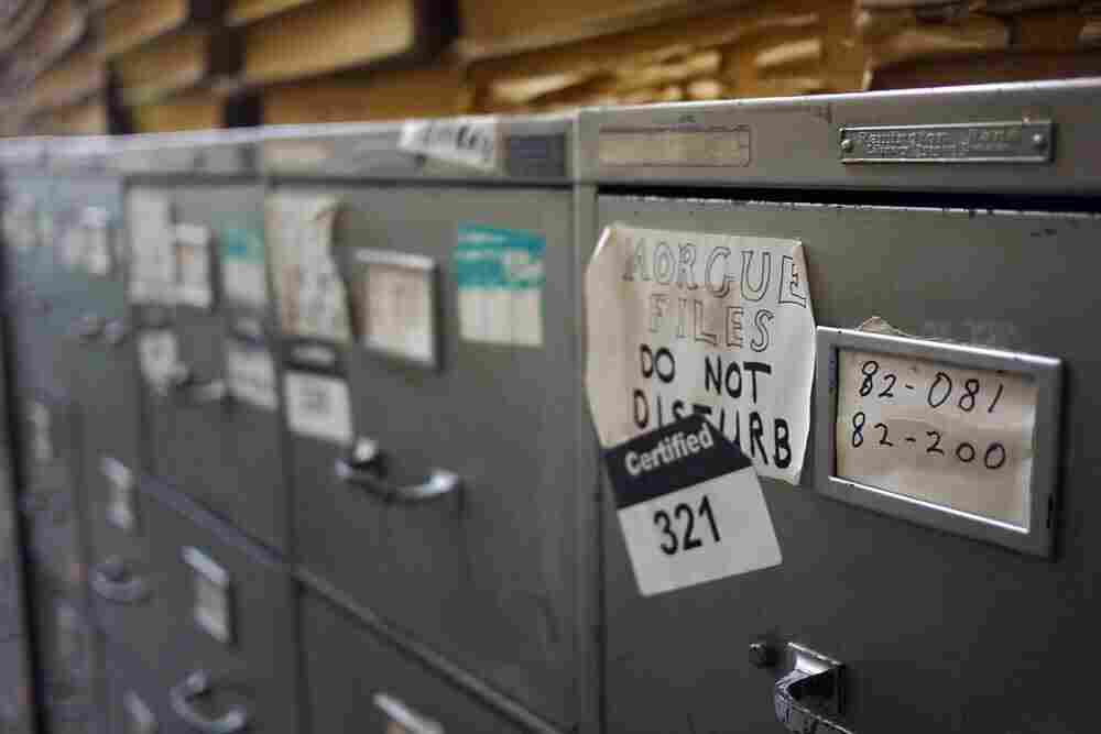 The filing cabinets in The New York Times' morgue The filing cabinets in The New York Times' morgue