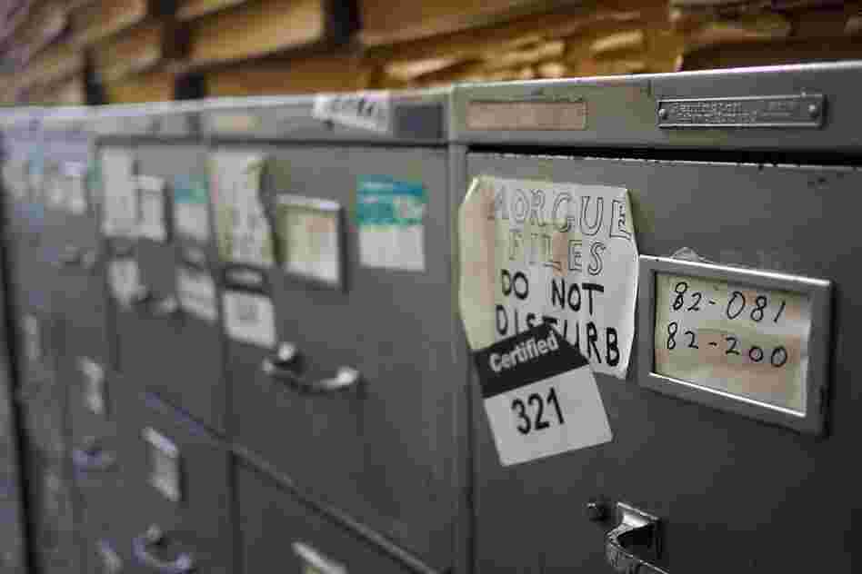 The filing cabinets in The New York Times' morgue The filing cabinets in The New York Times' morgue
