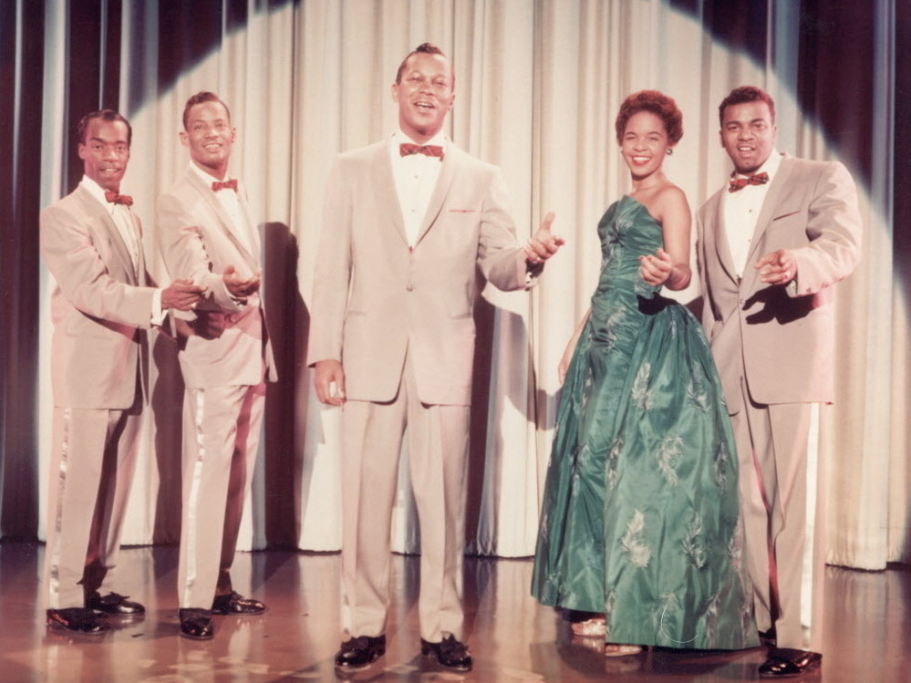 One of the early versions of The Platters (in 1955), with Herb Reed at far left.