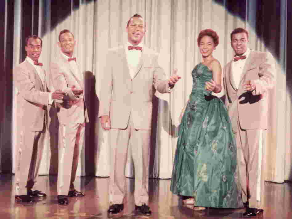 One of the early versions of The Platters (in 1955), with Herb Reed at far left.
