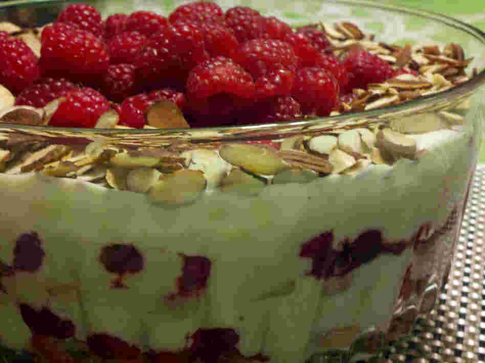Raspberry, White Chocolate And Almond Trifle