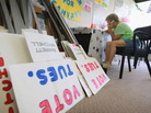Getting out the vote: In Janesville, Wis., on Monday, Democrat Wanda Sonnentag was calling voters. Getting out the vote: In Janesville, Wis., on Monday, Democrat Wanda Sonnentag was calling voters.