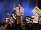 Wisconsin Gov. Scott Walker greets supporters at a rally Tuesday in Waukesha, Wis., after weathering a recall challenge. Wisconsin Gov. Scott Walker greets supporters at a rally Tuesday in Waukesha, Wis., after weathering a recall challenge.