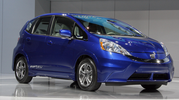 The new all-electric 2013 Honda Fit EV is seen during its debut at the Los Angeles Auto Show, in Los Angeles.