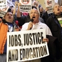 Rick Muir, president of the Indiana Federation of Teachers, chanted with other protesters at the Statehouse in Indianapolis in February 2011 over legislation limiting collective bargaining for teachers. Months later, it became law. Rick Muir, president of the Indiana Federation of Teachers, chanted with other protesters at the Statehouse in Indianapolis in February 2011 over legislation limiting collective bargaining for teachers. Months later, it became law.