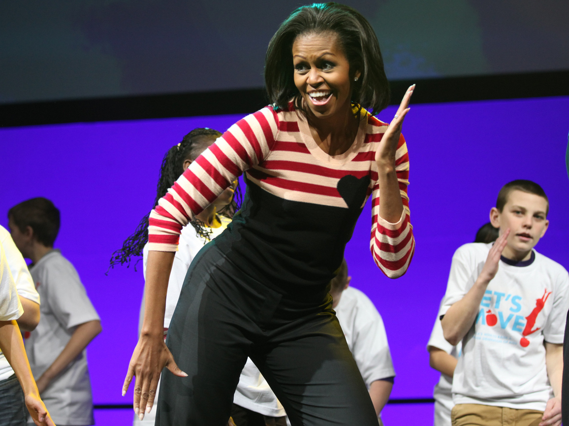 More than 10,000 children from Iowa schools joined Michelle Obama during the "Let's Move" interactive celebration in Des Moines last February.