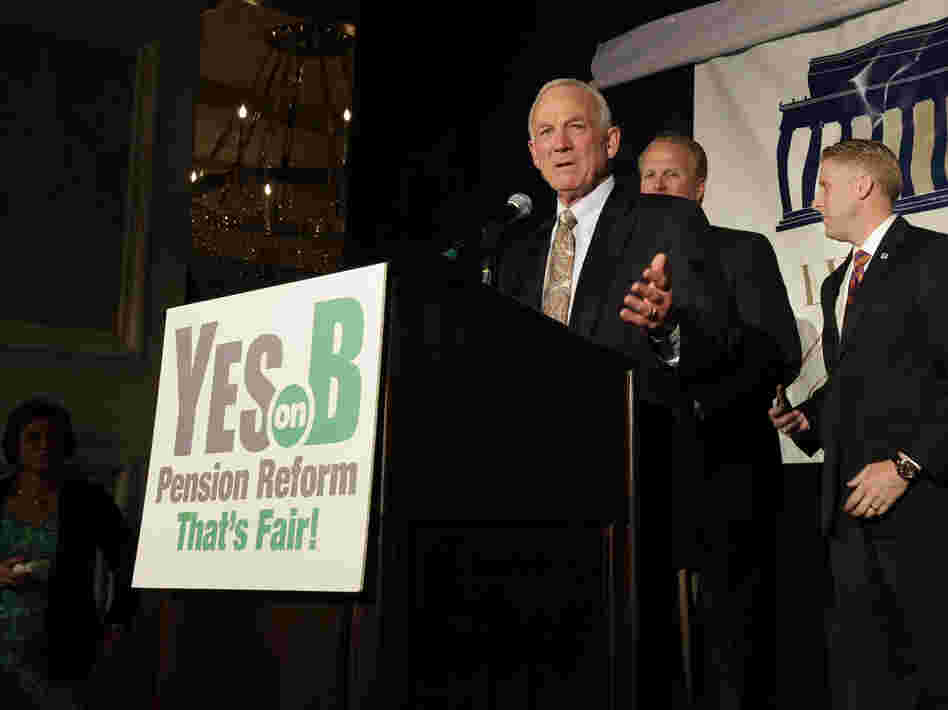 San Diego Mayor Jerry Sanders at a rally for supporters of Proposition B Tuesday, June 5, 2012.