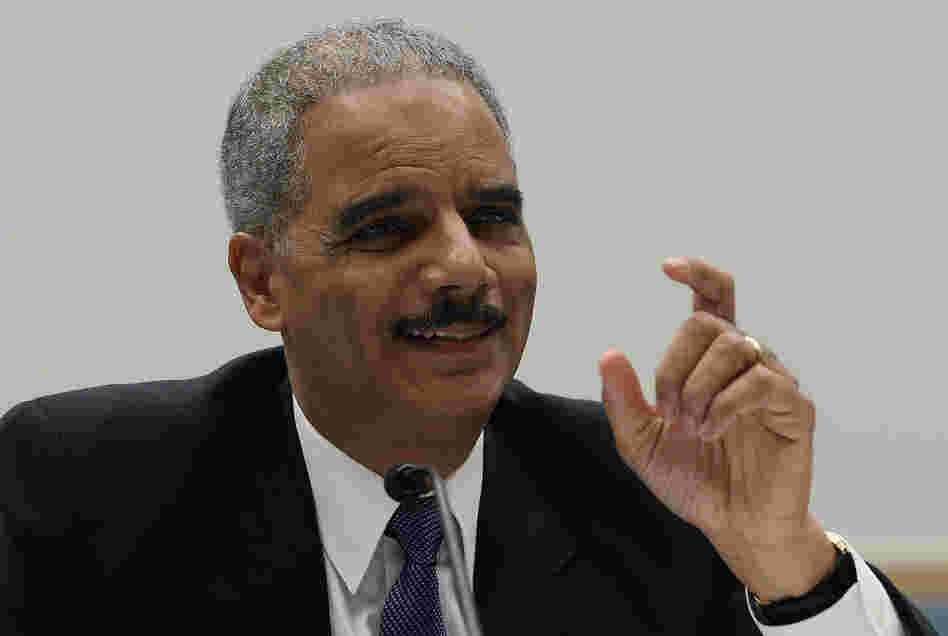 Attorney General Eric Holder testifies during a House Judiciary Committee hearing on Capitol Hill.