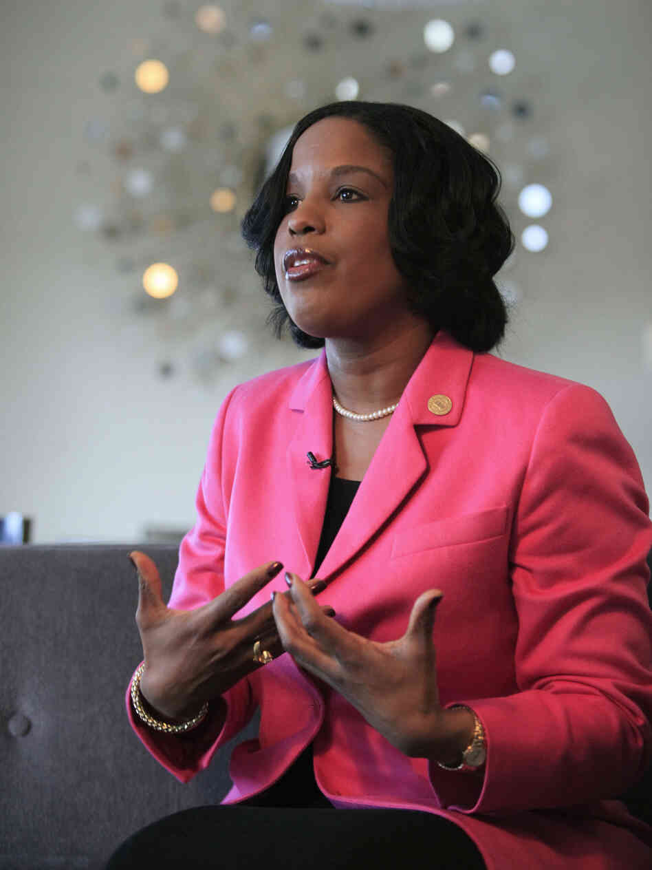 NAACP Chairwoman Roslyn Brock says of the group's recent support for gay marriage, "Some may never be able to come to terms with the resolution, and that's fine, but we hope they will evolve and stand firmly with us."