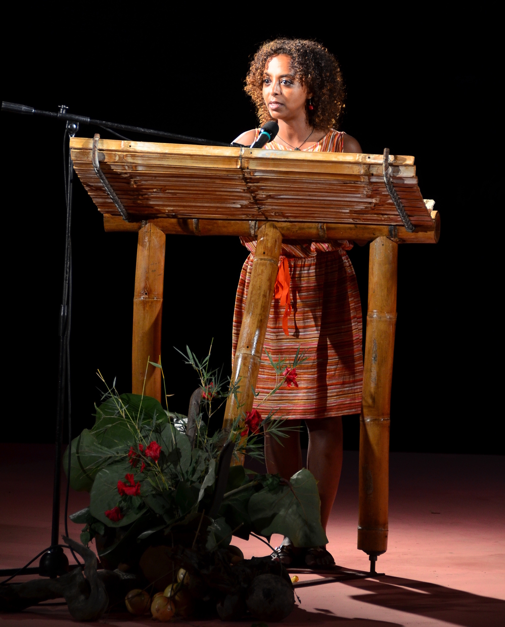 Ethiopian novelist Maaza Mengiste reads from her latest novel on the second night of this year's Calabash festival. Mengiste says the audience at Calabash is one of a kind.