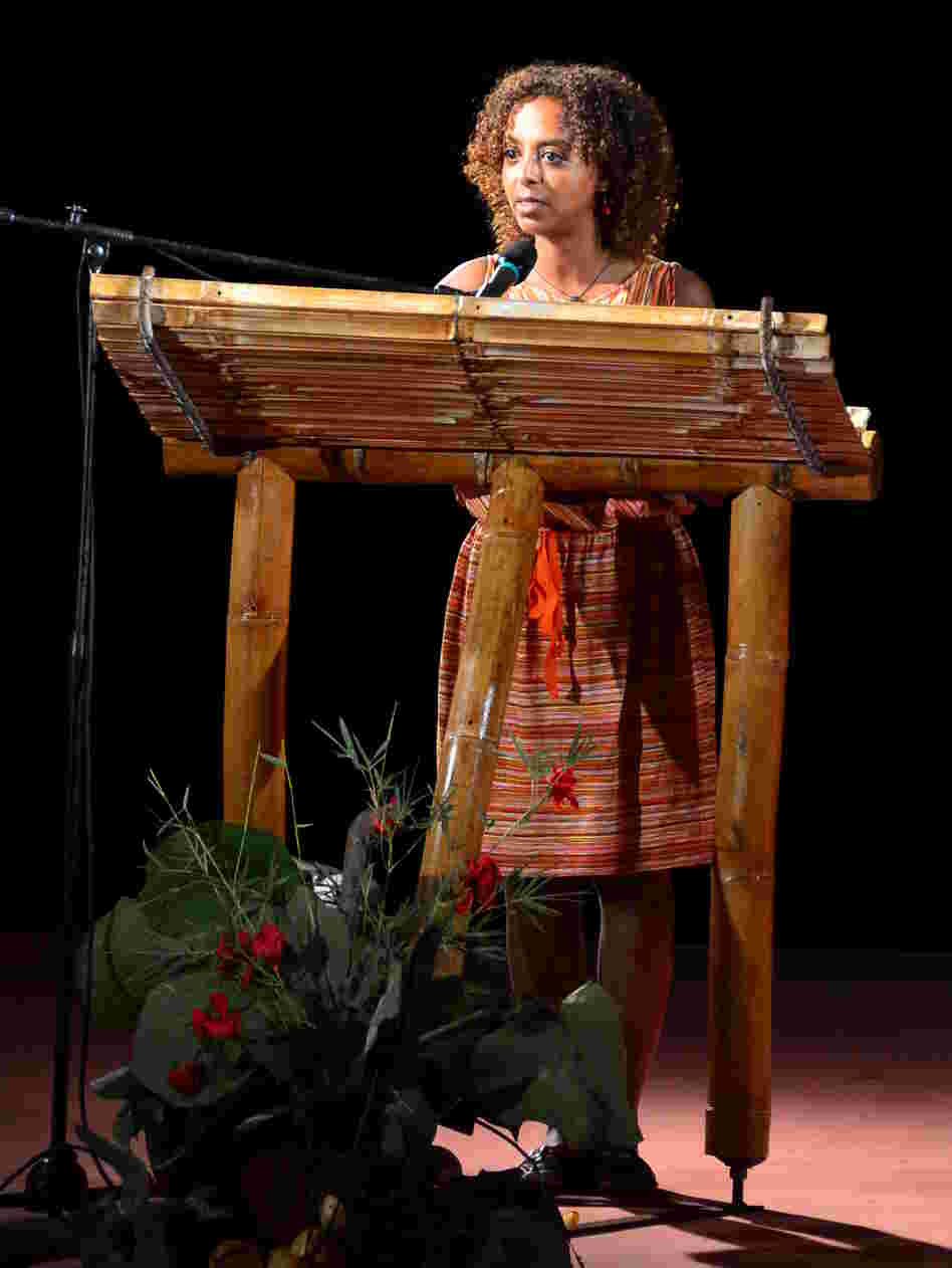 Ethiopian novelist Maaza Mengiste reads from her latest novel on the second night of this year's Calabash festival. Mengiste says the audience at Calabash is one of a kind.