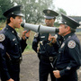Steve Guttenberg (left), Michael Winslow (center) and G.W. Bailey star in 1987's Police Academy 4: Citizens On Patrol, part of the film franchise launched by 1984's Police Academy.
