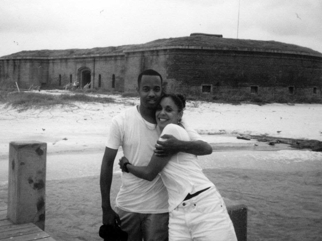 Trethewey and her brother Joe stand in front of Fort Massachusetts on Ship Island, Miss., circa 1999.